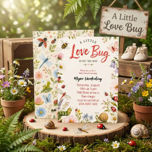 Invitation Mignonne petite coccinelle d'amour shower de béb