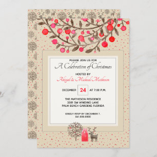 Invitation Mignonne #Reindeer & Berries Tonalité Terre / Coul