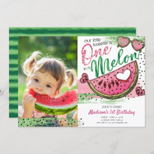 Invitation Mignonne Rose Vert Un Dans Un Melon Photo Annivers