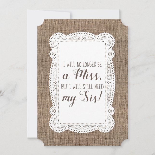 Invitation Mignonne servante / Maid of Honor Proposition (Devant)