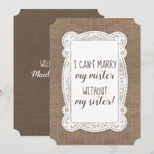 Invitation Mignonne servante / Maid of Honor Proposition