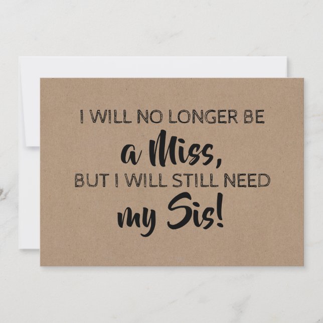 Invitation Mignonne servante / Maid of Honor Proposition (Devant)