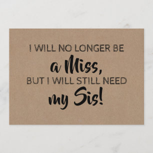 Invitation Mignonne servante / Maid of Honor Proposition
