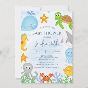 Invitation Mignonne Sous Le Baby shower Sea Boys