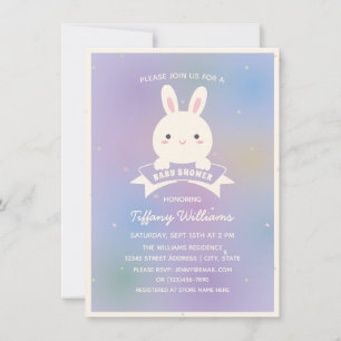 Invitation Mignonne Un Lapin Élégant Baby shower Neutre Genre