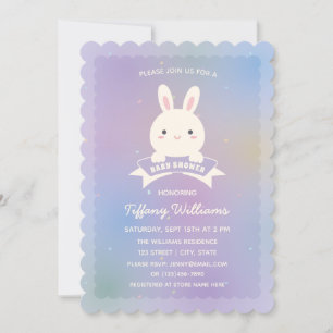 Invitation Mignonne Un Lapin Élégant Baby shower Neutre Genre