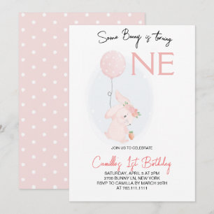 Invitation Mignonne Un Lapin Tournera Un Anniversaire