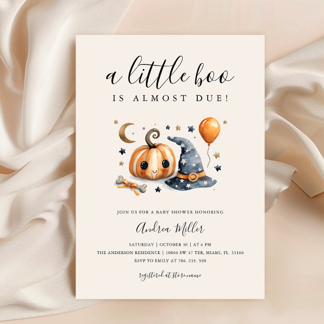 Invitation Mignonne Un Petit Baby shower D'Halloween Boo (Créateur téléchargé)
