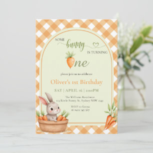 Invitation Mignonne Un Petit Lapin Tournera Un Premier Annive