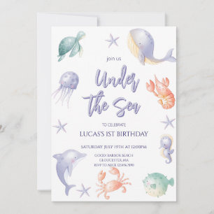 Invitation Mignonne Under the Sea Boy Anniversaire