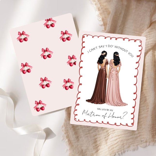 Invitation Mignonne “Veux-tu être ma demoiselle d'honneur?” C (Créateur téléchargé)