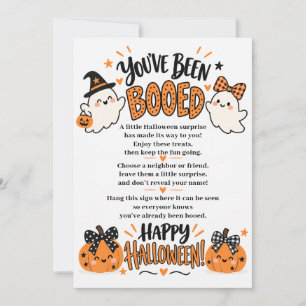 Invitation Mignons fantômes et citrouilles d'Halloween "Vous 