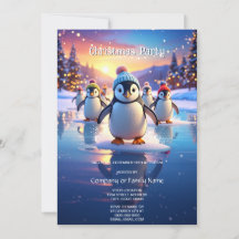 Mignons manchots en chapeaux d'hiver Fête de vacan