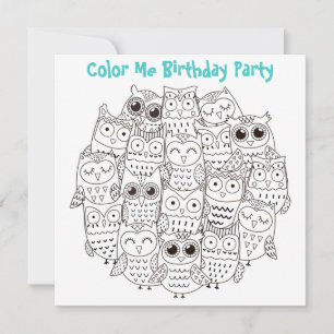 Invitation *~* Mignons OWLS SILLY Personnalisable COULEUR MOI