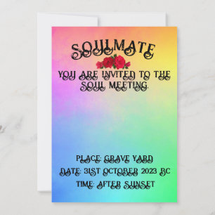 Invitation Mikitiez crâne rose baroque arc-en-ciel