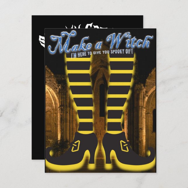 Invitation Mikitiez sorcière magicien halloween fullmoon (Devant / Derrière)