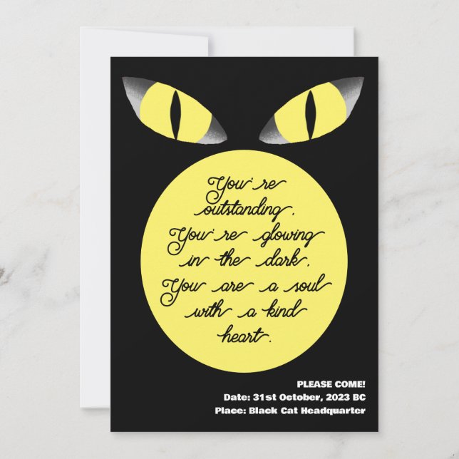 Invitation Mikitiez spooky bombay chat noir halloween (Dos)