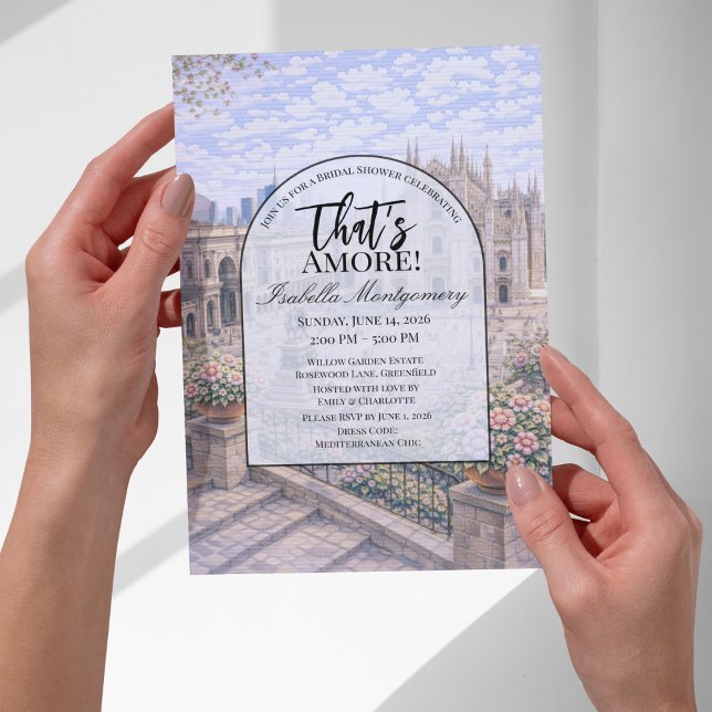 Invitation Milan Mariage Italien Thématique (Milan Italian Themed Bridal Shower Invitations
)