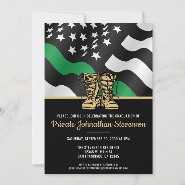Invitation Military Basic Training Graduation Patriotic Party (Devant)