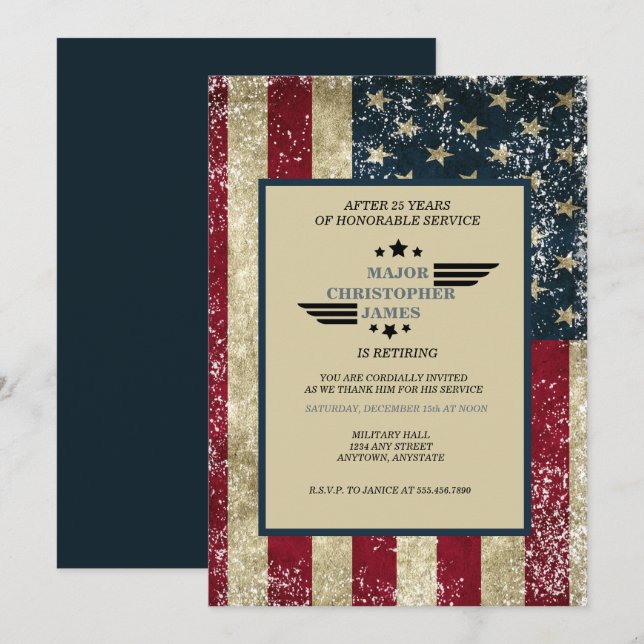 Invitation Military Retirement  (Devant / Derrière)