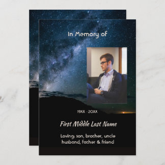 Invitation Milky Way Galaxy Starry Night Sky Memorial