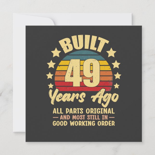 Invitation Millésime 49e Anniversaire Construit Il Y A 49 Ans (Devant)