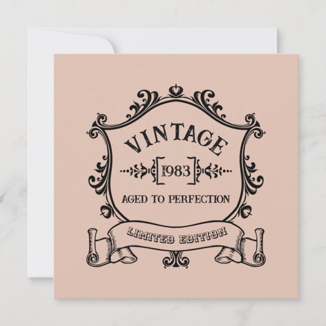 Invitation Millésime Vieilli à la Perfection Année de Naissan (Devant)