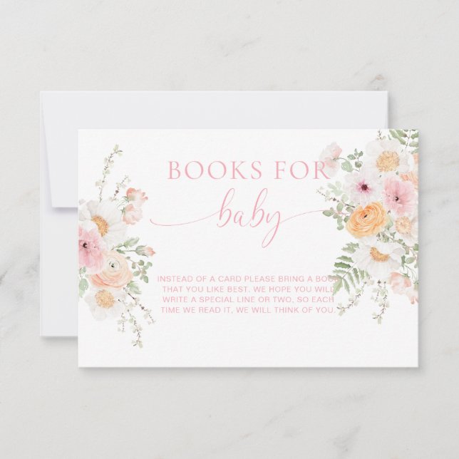 Invitation Millie Floral Livres Pour Baby Request Card (Devant)