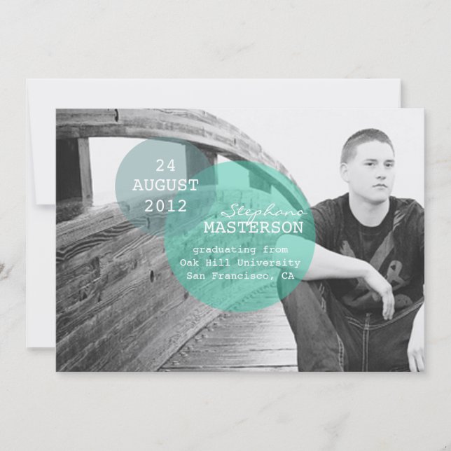 Invitation Milliers de mots {blue} Annonces de graduation (Devant)
