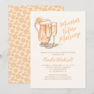 Invitation Mimosas avant la Fête des mariées du mariage