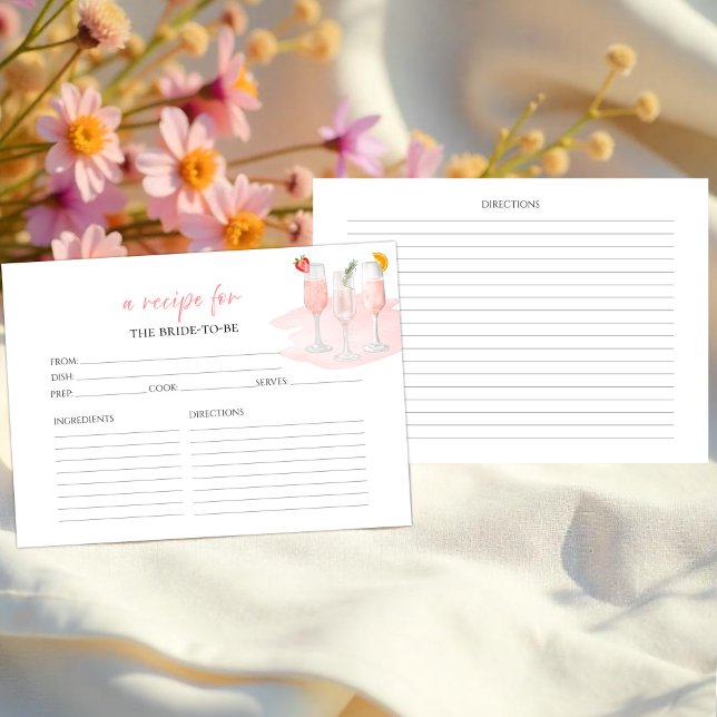 Invitation Mimosas Cocktails roses Fêtes des mariées Recettes (Créateur téléchargé)