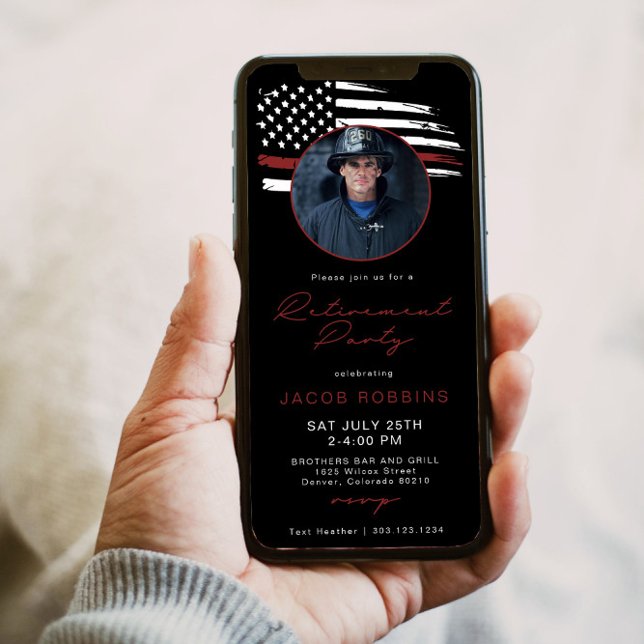 Invitation Mince Ligne Rouge Drapeau Flamand Parti de retrait (Créateur téléchargé)