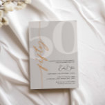 Invitation Mini Beige Cinquante Anniversaire<br><div class="desc">Cette invitation minimaliste à la fête du 50ème anniversaire de typographie est parfaite pour une fête d'anniversaire moderne. Personnalisable dans n'importe quelle couleur. Gardez le design minimal et élégant, en l'état, ou personnalisez-le en ajoutant vos propres graphiques et artwork. Pour une personnalisation plus avancée de cette conception, par exemple la...</div>