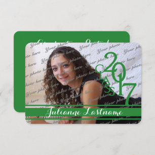 Invitation Mini Classe de 2017 Photo Varsity Green