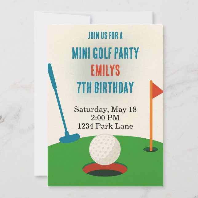 Invitation Mini Gold Party Anniversaire (Devant)