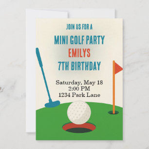 Invitation Mini Gold Party Anniversaire