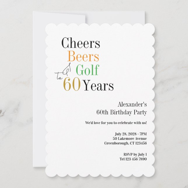 Invitation Mini Golf 60e Anniversaire Soeurs et bières (Devant)
