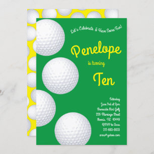 Invitation Mini Golf Balls Anniversaire de enfant Party Sport