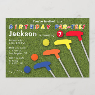 Invitation Mini Golf Parc-Tee Putt Putt Boy's Birthday