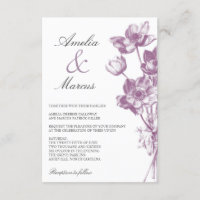 Mini invitation/blanc de mariage floral vintage