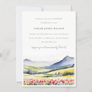 Invitation Mini-Pays Printemps Paysage Floral Anniversaire