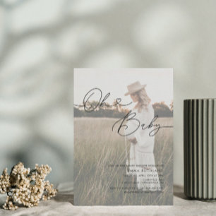 Invitation Mini photo manuscrite Baby shower Coeur Inv