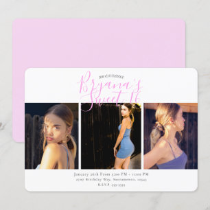 Invitation Mini Photo Sweet 16 Anniversaire