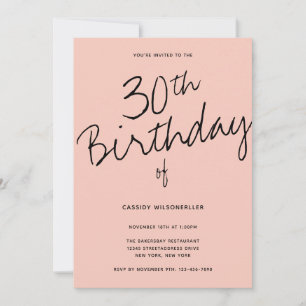 Invitation Mini-rose noir 30e anniversaire