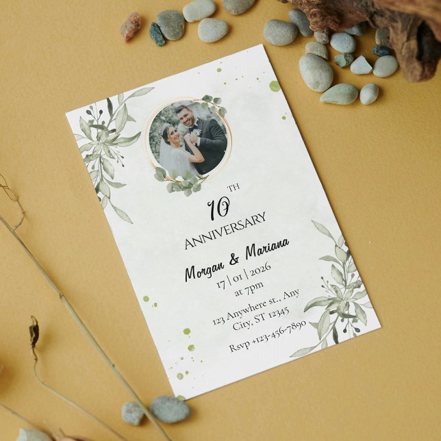 Invitation Mini-Rustique de verdure Anniversaire photo (Créateur téléchargé)
