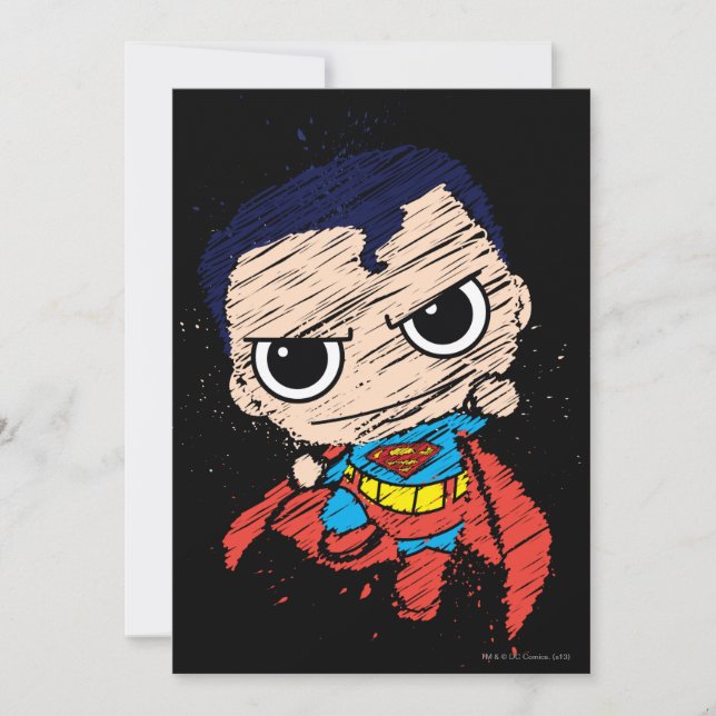 Invitation Mini Superman Sketch - Flying (Devant)