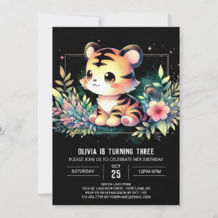 Invitation Mini Tigre Amusant Anniversaire