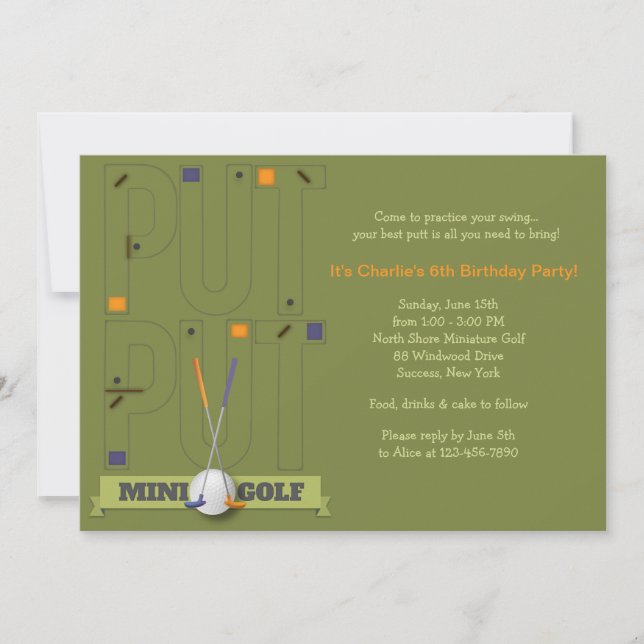 Invitation Miniature Golf (Devant)