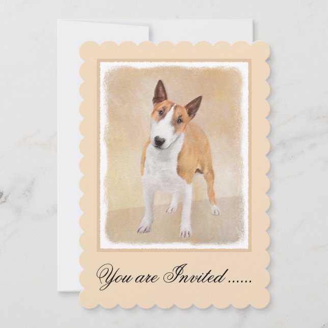 Invitation Miniature Taureau Terrier Peinture - Joli Original (Devant)