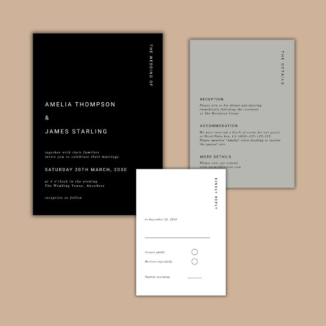 Invitation Minimal & Chic Black Modern Simple Wedding (Créateur téléchargé)